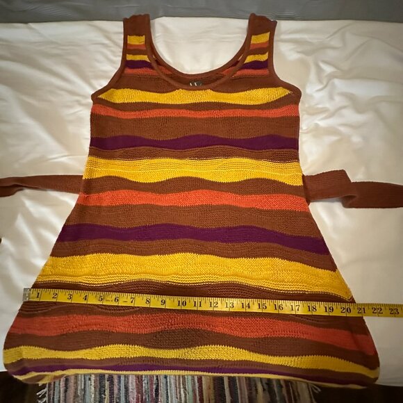 Worthington Striped Knit Tank Dress | Earth Tones | Size L - Picture 8 of 9